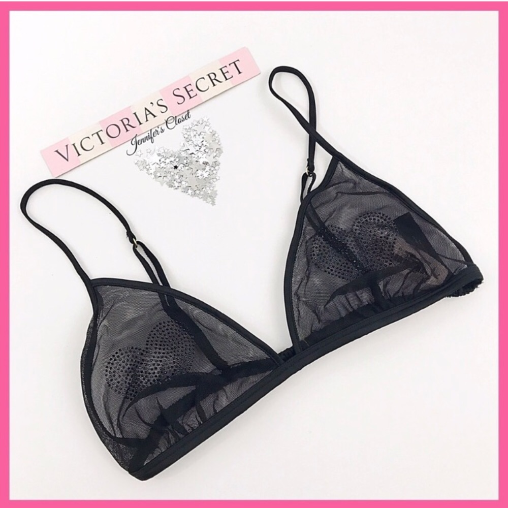 •Victoria’s Secret• Heart Rhinestone bralette - Picture 2 of 4